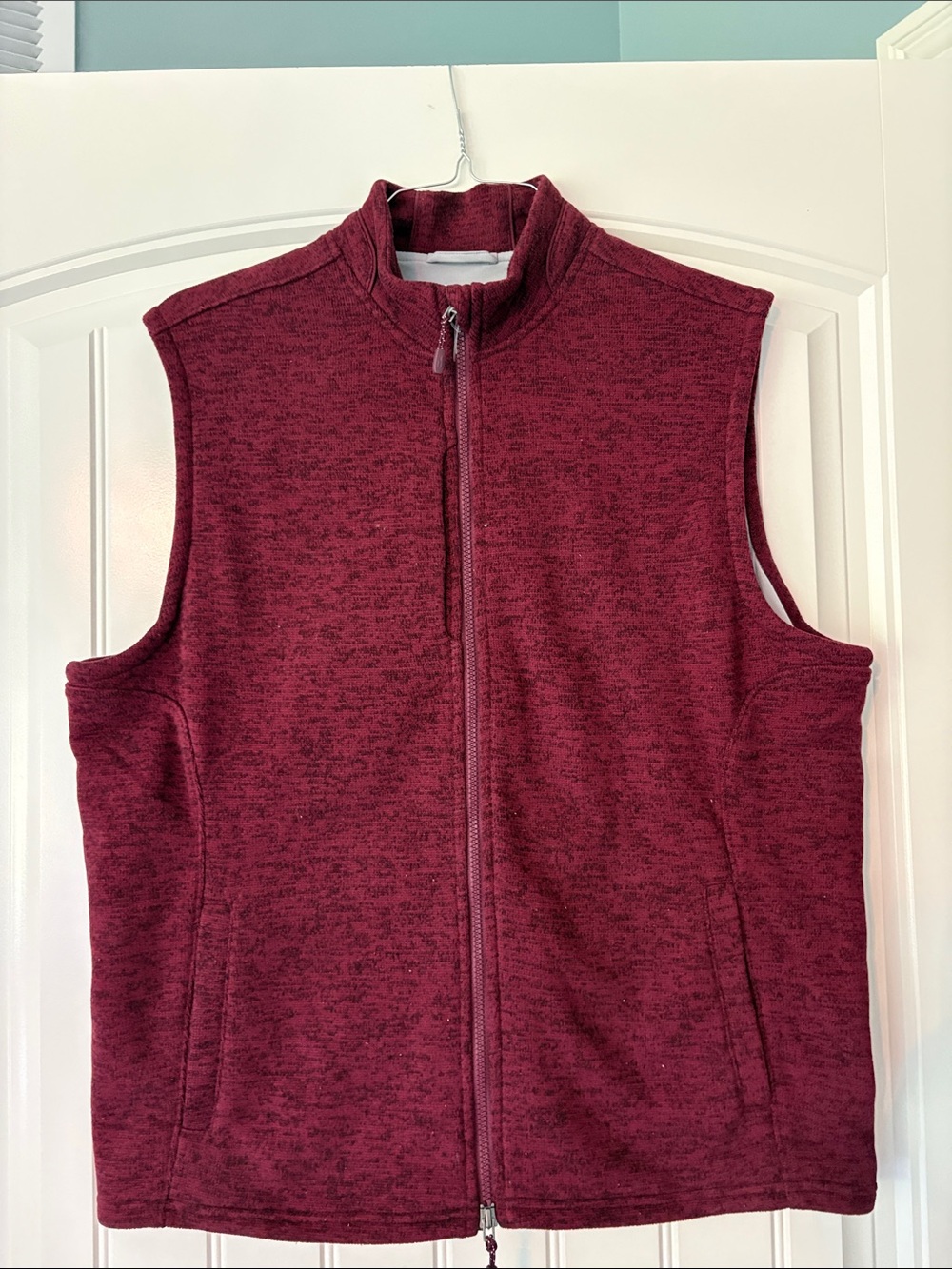 johnnie-O Performance Maroon Heather Fleece Vest